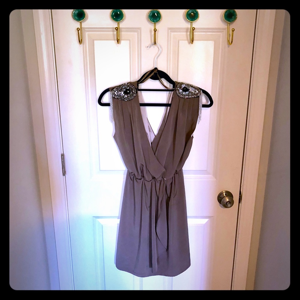 Gorgeous Grey Dress with jeweled embellishments